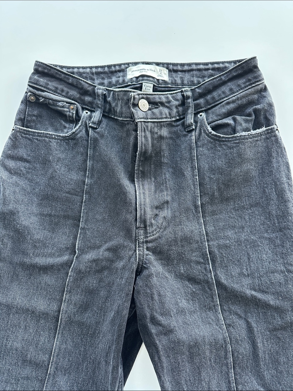 Abercrombie & Fitch Washed Black High-rise Flare jeans